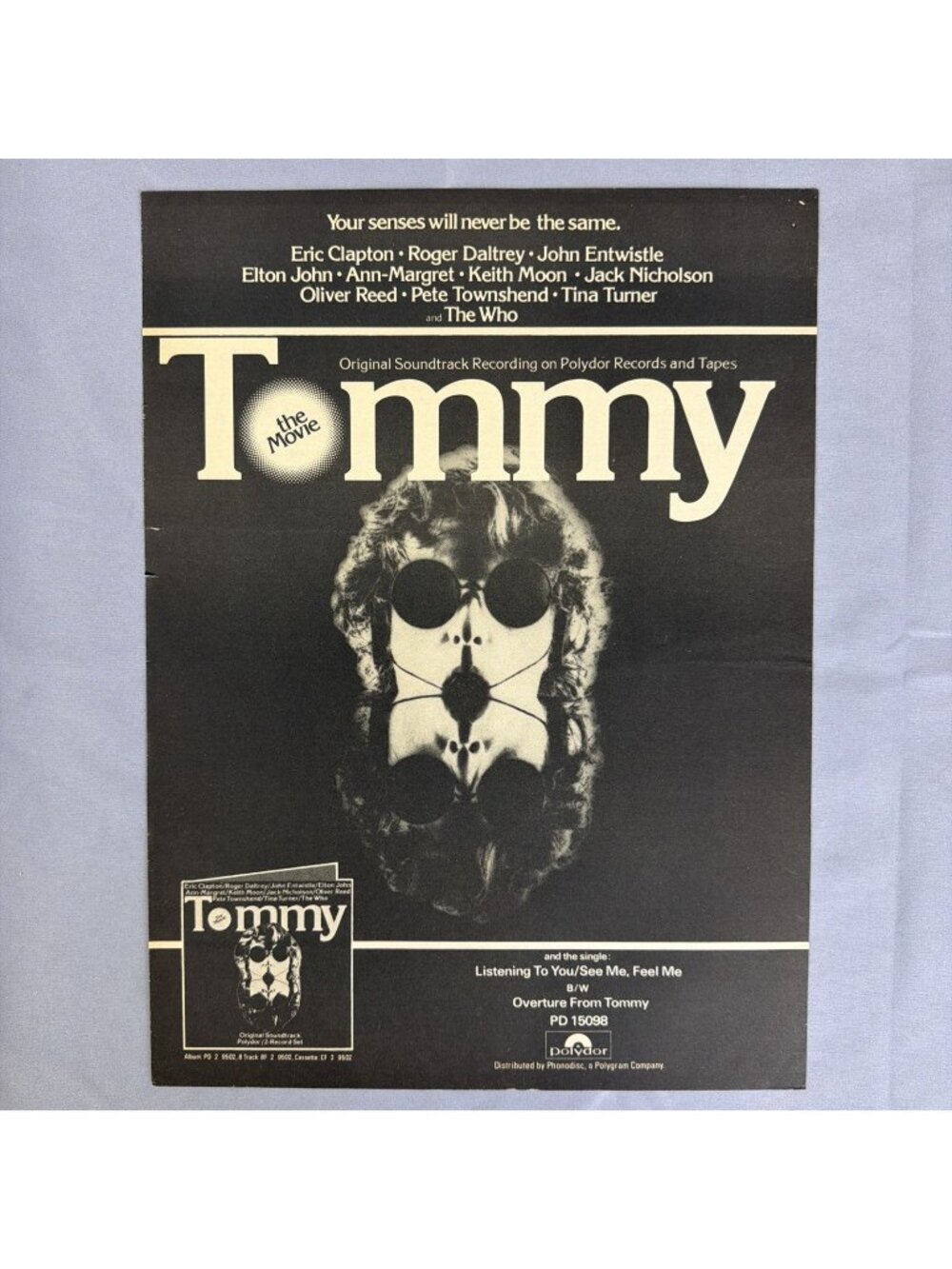 The Who Tommy Movie Soundtrack 1975 Short Print Ad Poster Promo Vintage